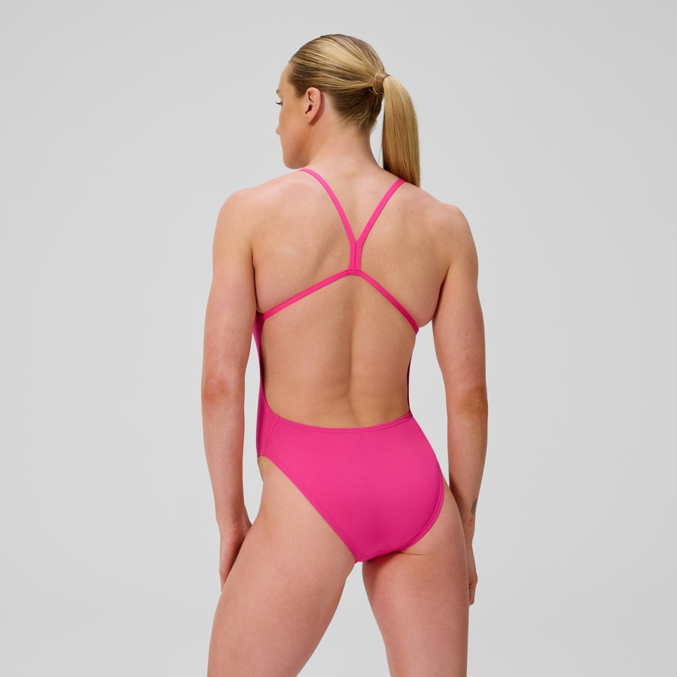 Speedo Club Training Solid V-Back 2.0 Swimsuit Pink