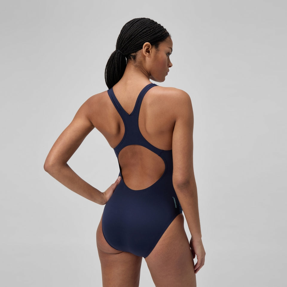 Speedo Medalist Printed Swimsuit Blue