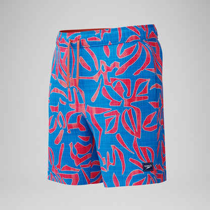 Speedo Redondo Edge Printed 45cm Swim Shorts Orange/Blue