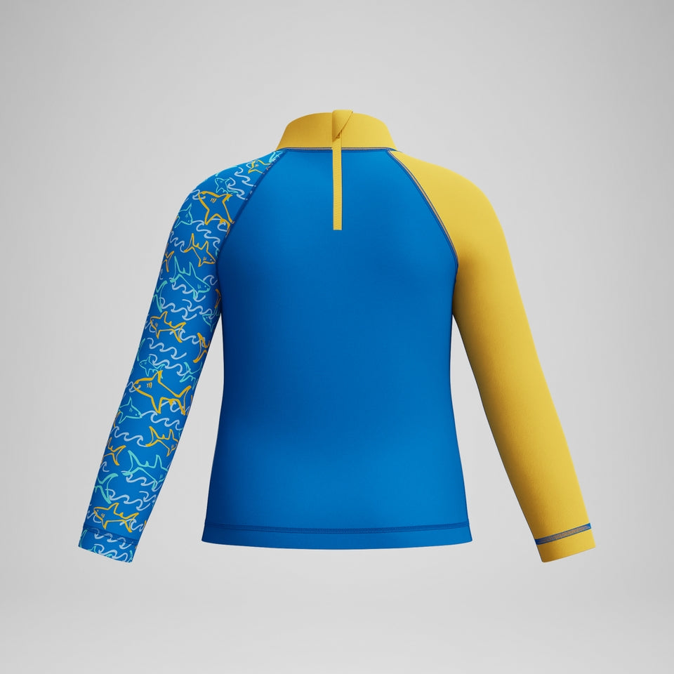 Speedo Infant Boys Learn to Swim Long Sleeve Rashguard Blue/Yellow