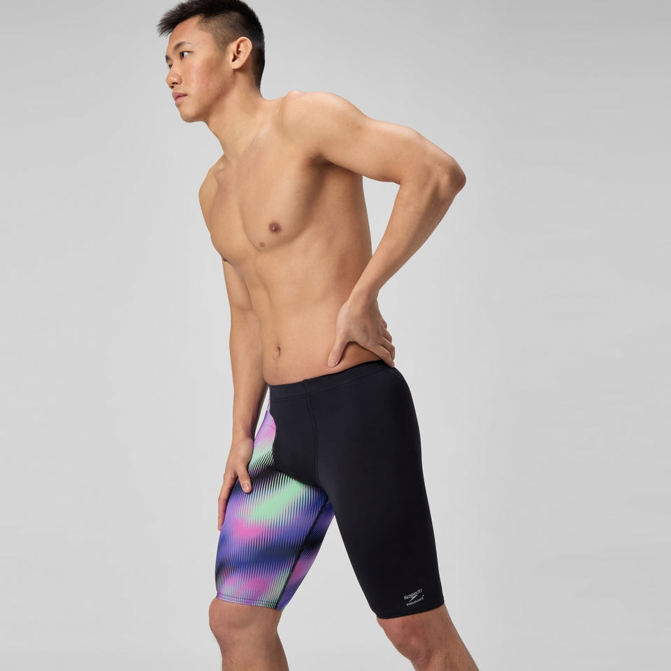 Speedo Club Training Printed Jammer Black/Purple