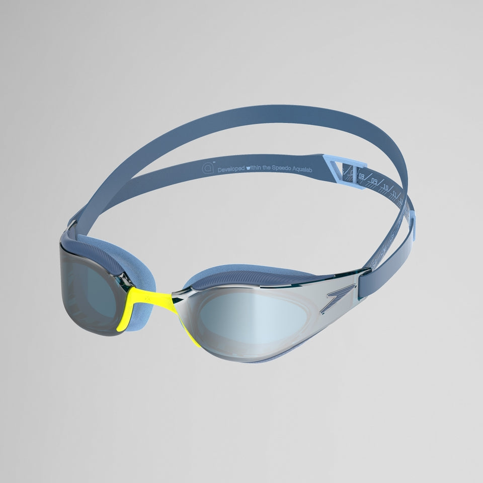 Speedo Adult Fastskin Hyper Elite Mirrored Goggles Blue/Silver