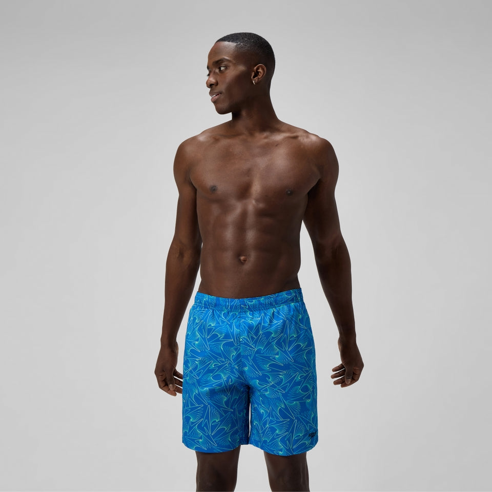 Speedo Xpress Lite Allover 45cm Swim Shorts Blue/Green