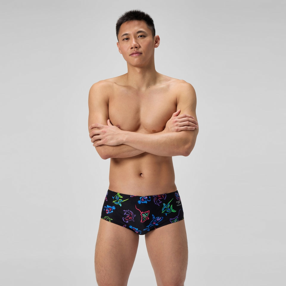 Speedo Club Training Printed 13.5cm Brief Black/Blue