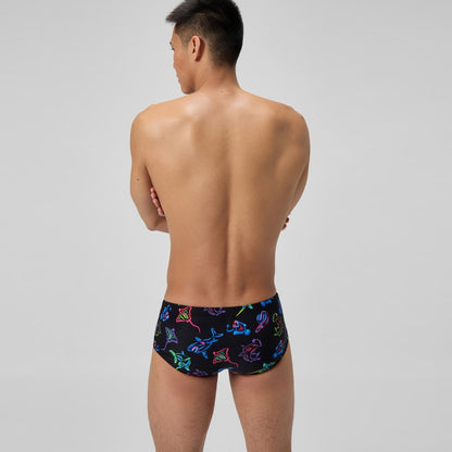 Speedo Club Training Printed 13.5cm Brief Black/Blue
