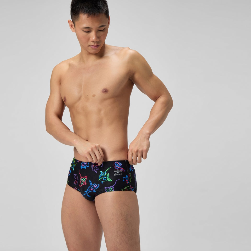 Speedo Club Training Printed 13.5cm Brief Black/Blue
