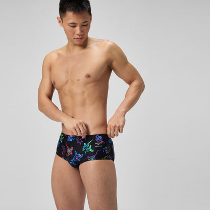 Speedo Club Training Printed 13.5cm Brief Black/Blue