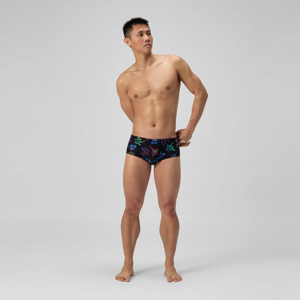 Speedo Club Training Printed 13.5cm Brief Black/Blue