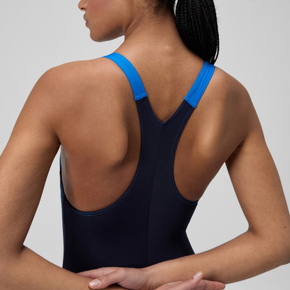 Speedo Placement Laneback Swimsuit Navy/Blue