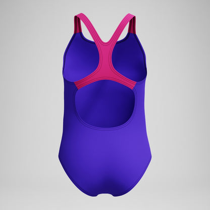 Speedo Girls Medley Logo Medalist Swimsuit Purple/Pink