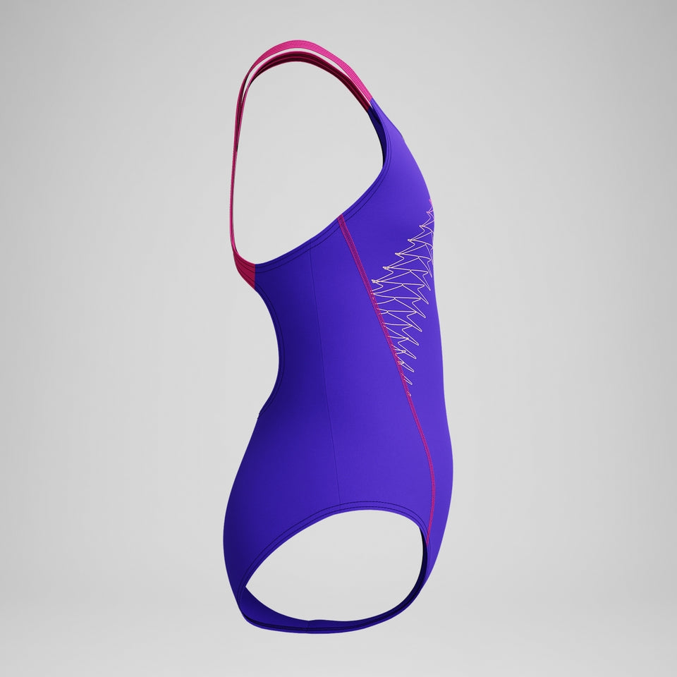 Speedo Girls Medley Logo Medalist Swimsuit Purple/Pink