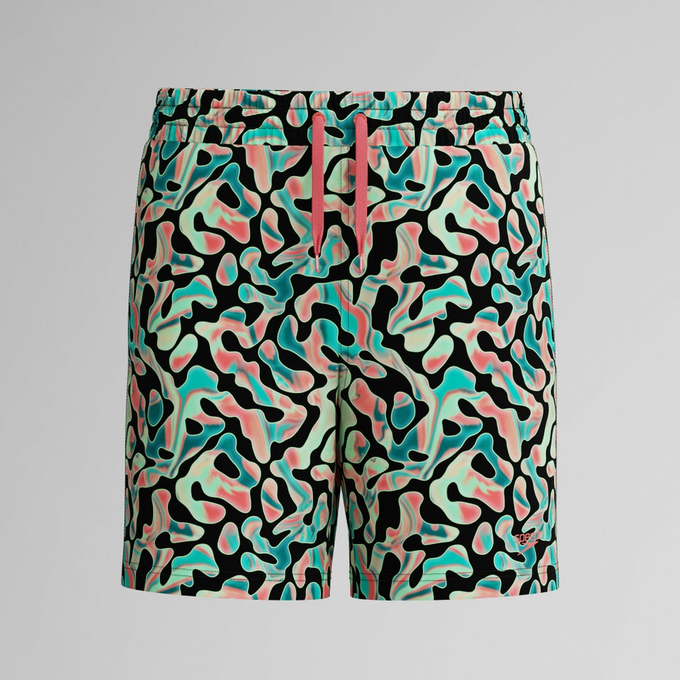 Speedo Boys Printed 38cm Swim Shorts Orange/Green
