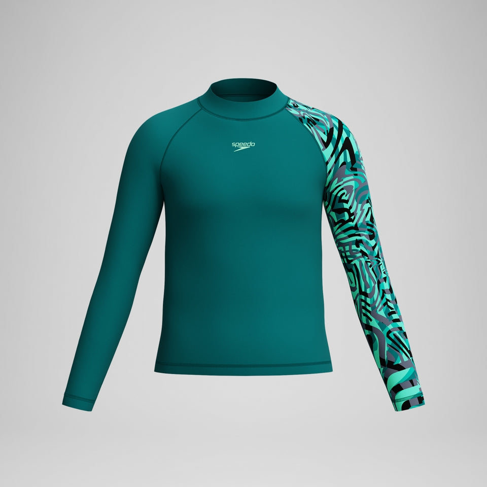 Speedo Boys Long Sleeve Rashguard Green
