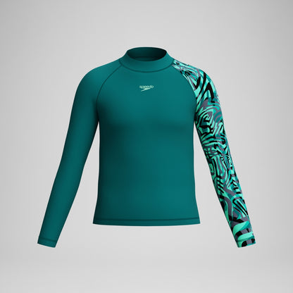 Speedo Boys Long Sleeve Rashguard Green