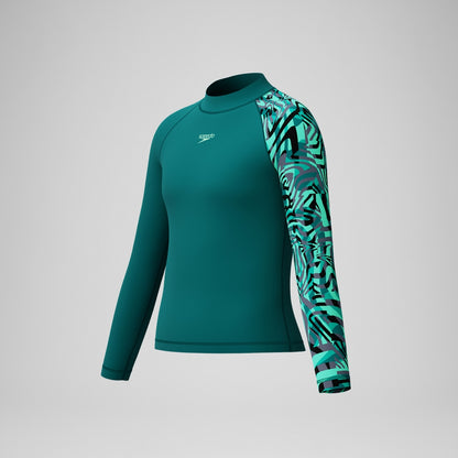 Speedo Boys Long Sleeve Rashguard Green