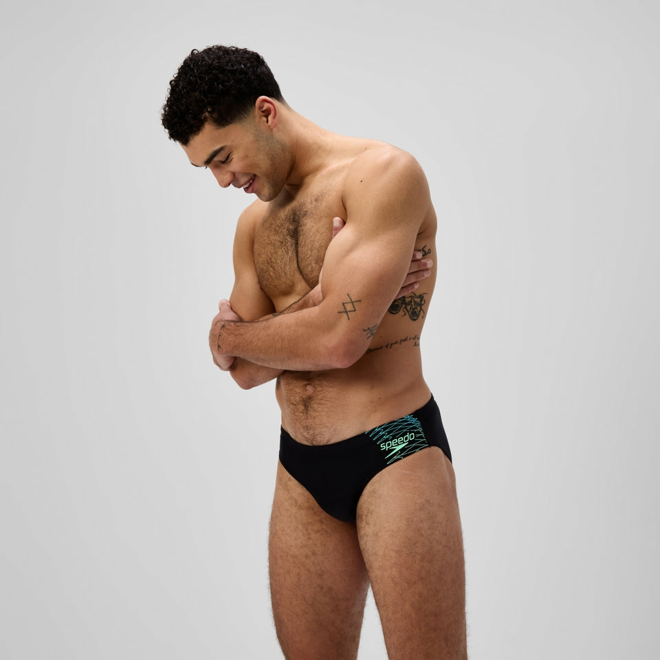 Speedo Medley Logo 7cm Brief Black/Green