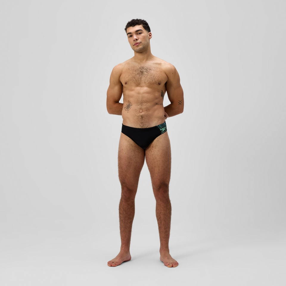 Speedo Medley Logo 7cm Brief Black/Green