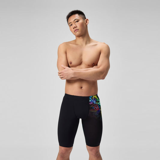Speedo Club Training Printed Jammer Black/Green