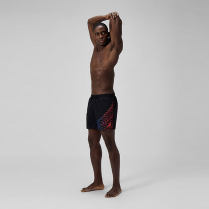 Speedo Medley Logo 40cm Swim Shorts Black/Orange