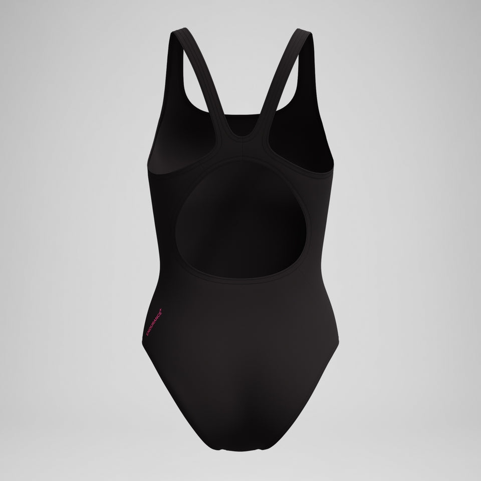 Speedo Placement Muscleback Swimsuit Black/Orange