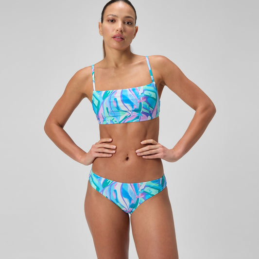 Speedo Printed Adjustable Thinstrap Bikini Set Green/Pink