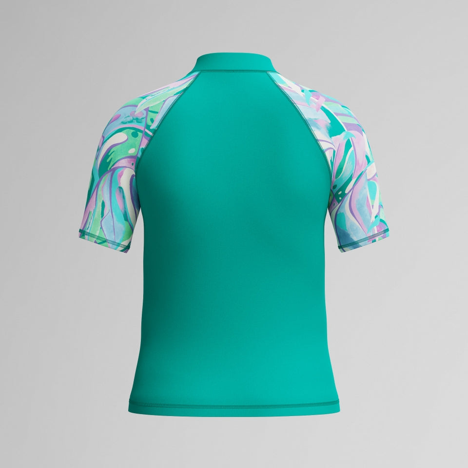 Speedo Girls Short Sleeve Rashguard Turquoise