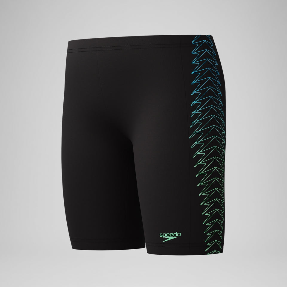 Speedo Boys Plastisol Placement Jammer Black/Green