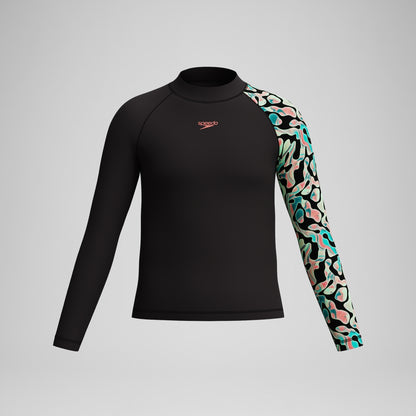Speedo Boys Long Sleeve Rashguard Black/Orange