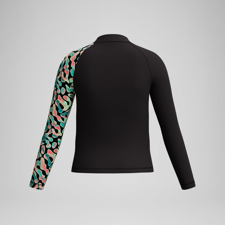 Speedo Boys Long Sleeve Rashguard Black/Orange