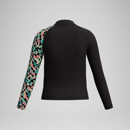 Speedo Boys Long Sleeve Rashguard Black/Orange