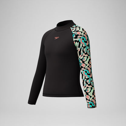 Speedo Boys Long Sleeve Rashguard Black/Orange
