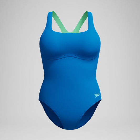 Speedo Flex Band with Built in Swim Bra Swimsuit Blue/Turquoise