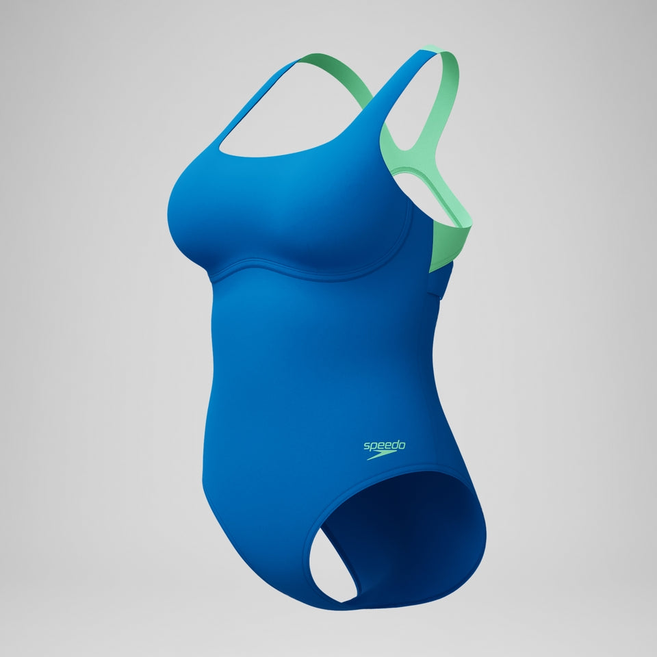 Speedo Flex Band with Built in Swim Bra Swimsuit Blue/Turquoise