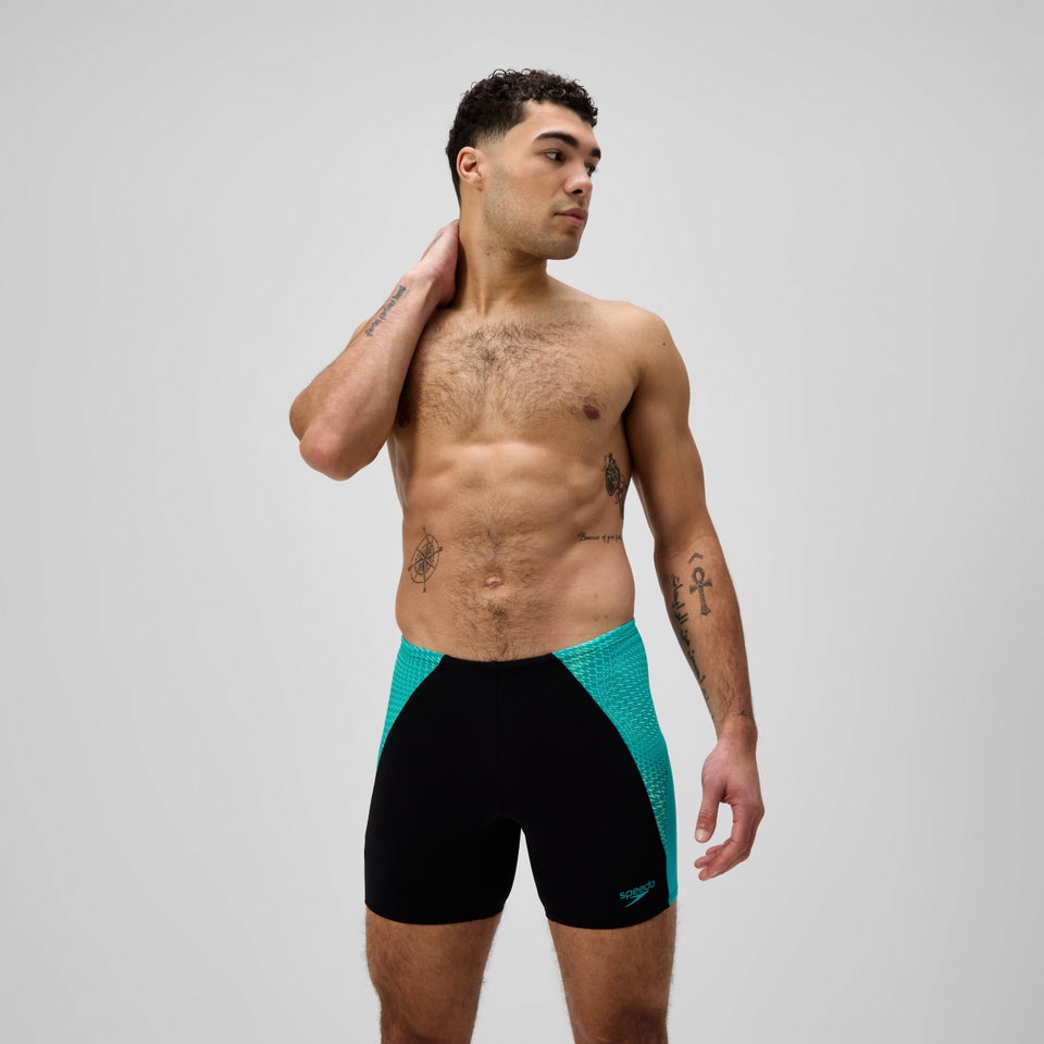 Speedo Endurance+ MAX Splice Mid Jammer Black/Turquoise