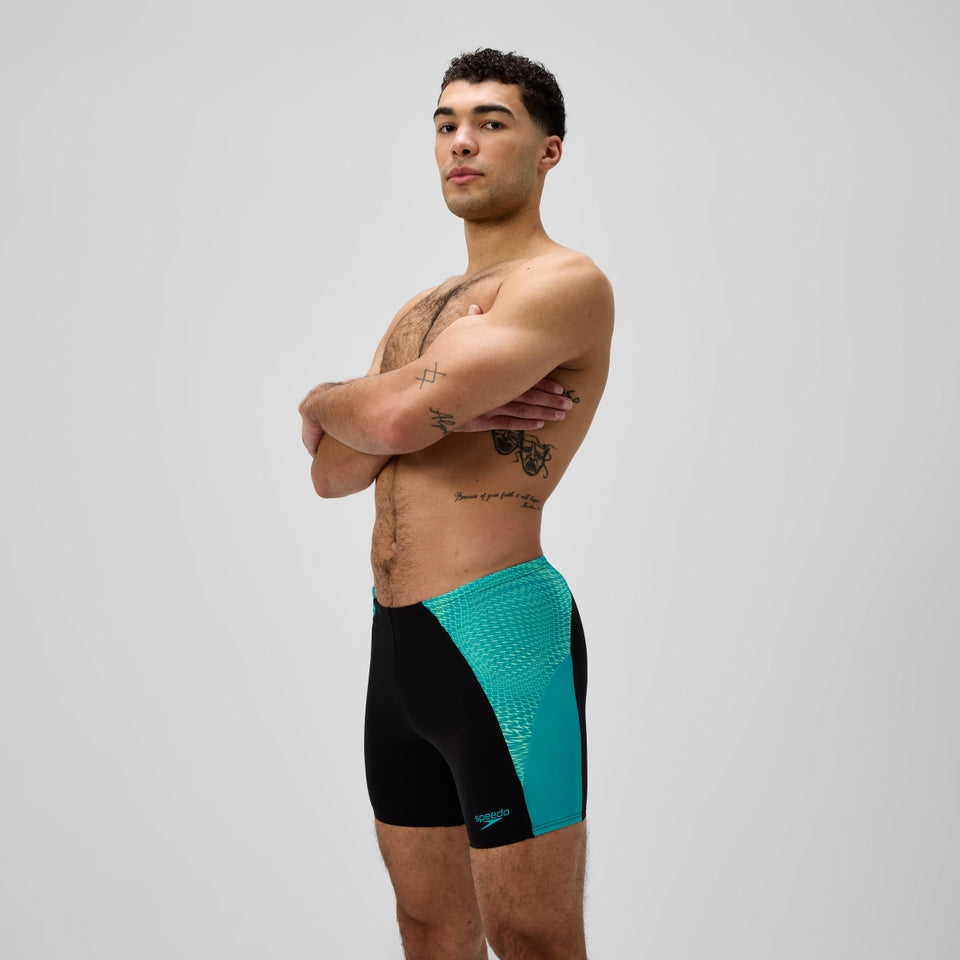 Speedo Endurance+ MAX Splice Mid Jammer Black/Turquoise