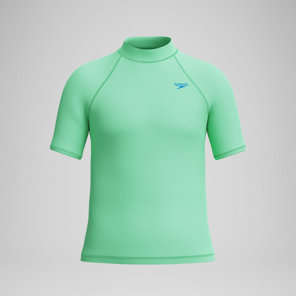Speedo Boys Short Sleeve Rashguard Green