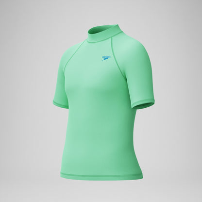 Speedo Boys Short Sleeve Rashguard Green