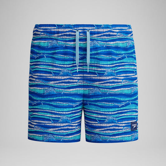 Speedo Boys Printed 33cm Swim Shorts Blue