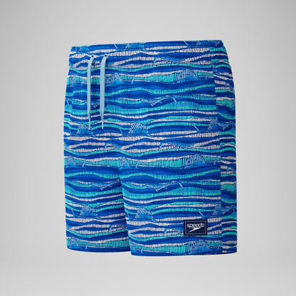 Speedo Boys Printed 33cm Swim Shorts Blue