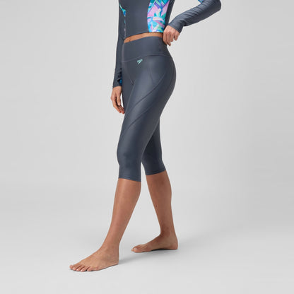Speedo Solid Panel 3/4 Leggings Grey