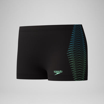 Speedo Boys Plastisol Placement Aquashort Black/Green