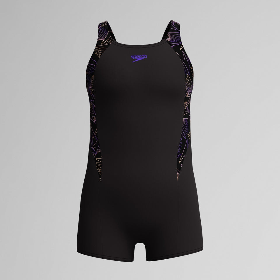 Speedo Girls Hyperboom Splice Legsuit Black/Peach
