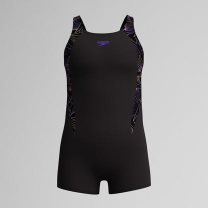 Speedo Girls Hyperboom Splice Legsuit Black/Peach