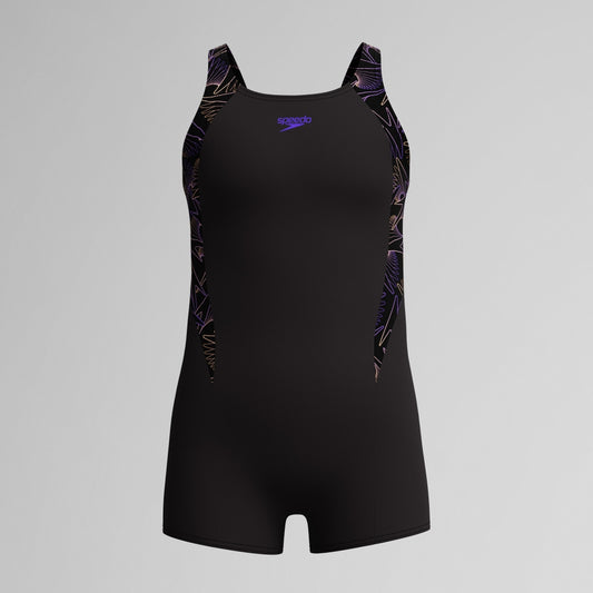 Speedo Girls Hyperboom Splice Legsuit Black/Peach