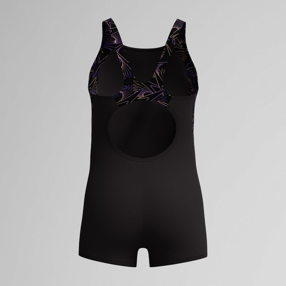 Speedo Girls Hyperboom Splice Legsuit Black/Peach