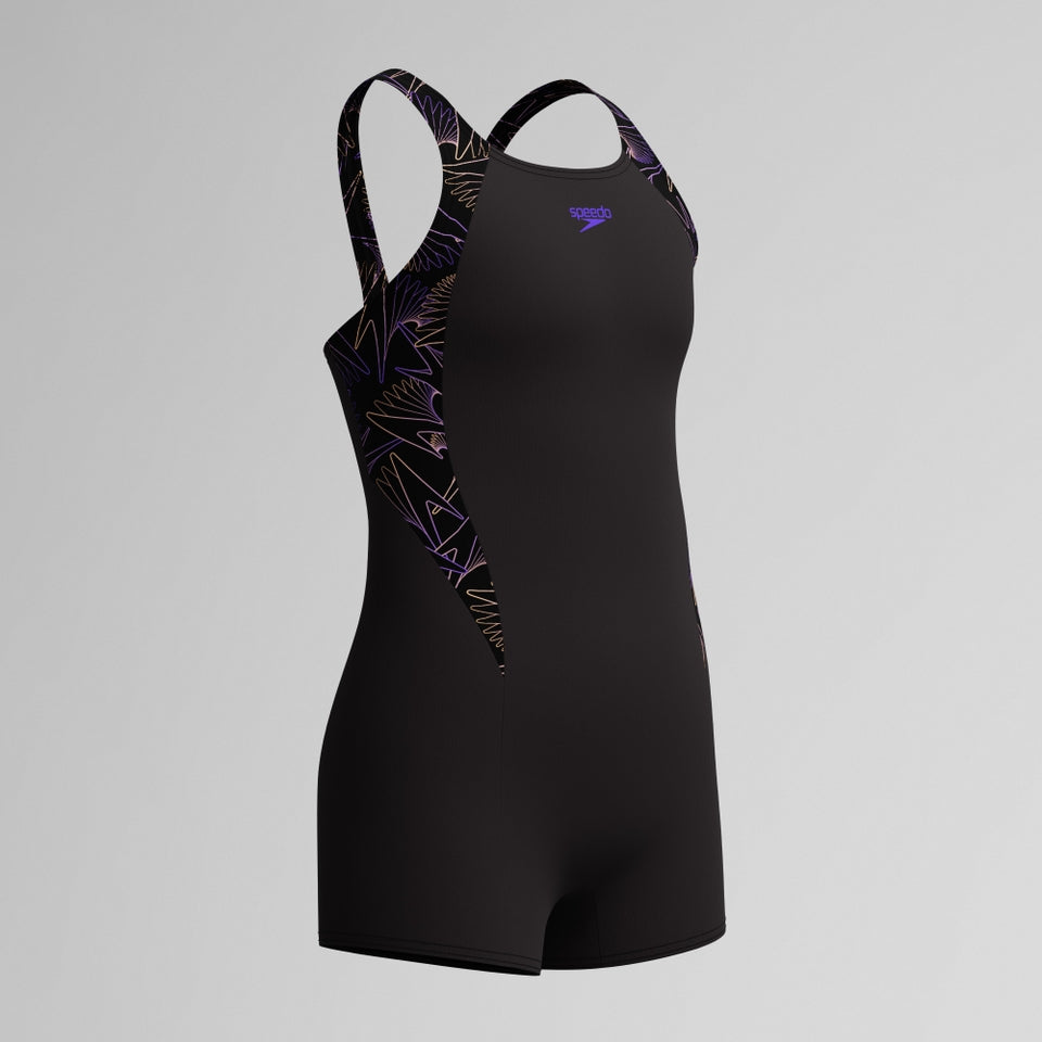 Speedo Girls Hyperboom Splice Legsuit Black/Peach
