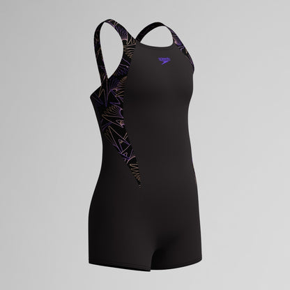 Speedo Girls Hyperboom Splice Legsuit Black/Peach
