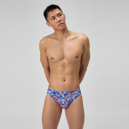 Speedo Club Training Printed Brief Blue/Orange