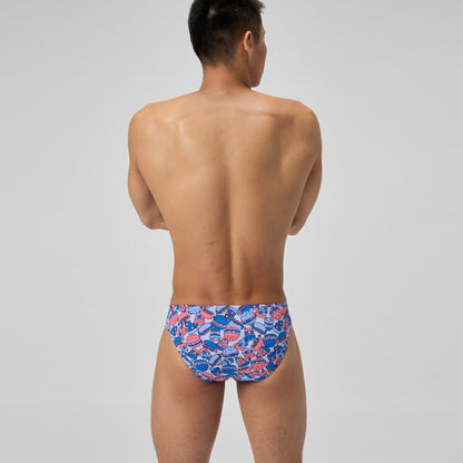 Speedo Club Training Printed Brief Blue/Orange