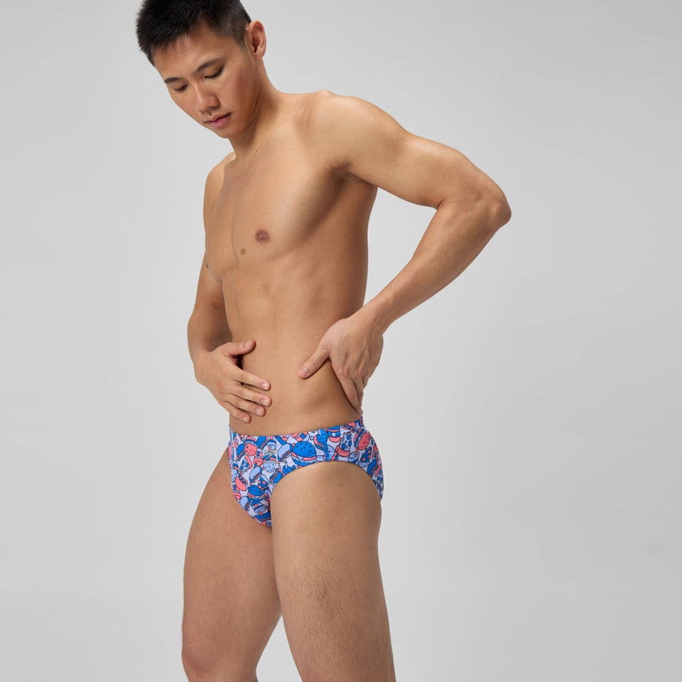 Speedo Club Training Printed Brief Blue/Orange